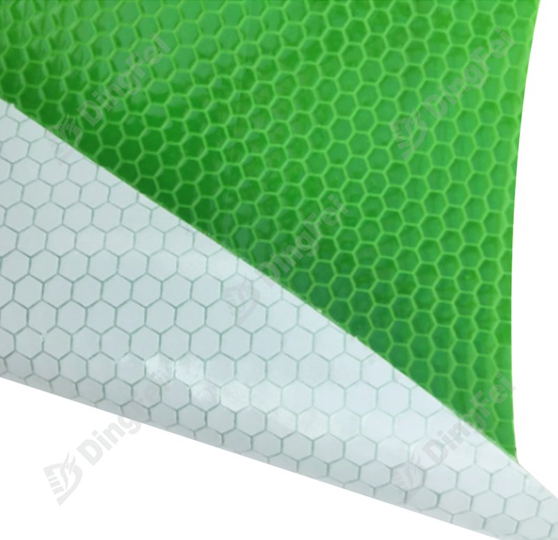 Green Reflective Honeycomb PVC Vinyl Sheeting - 